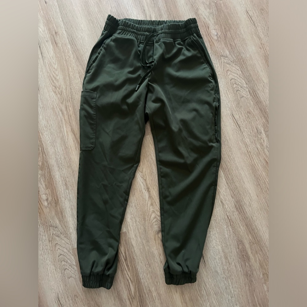 Welles scrub jogger pants - green